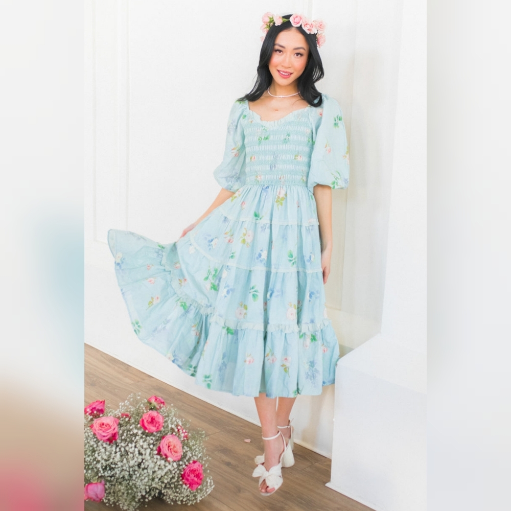 Ivy City Co Roselyn Dress in Blue